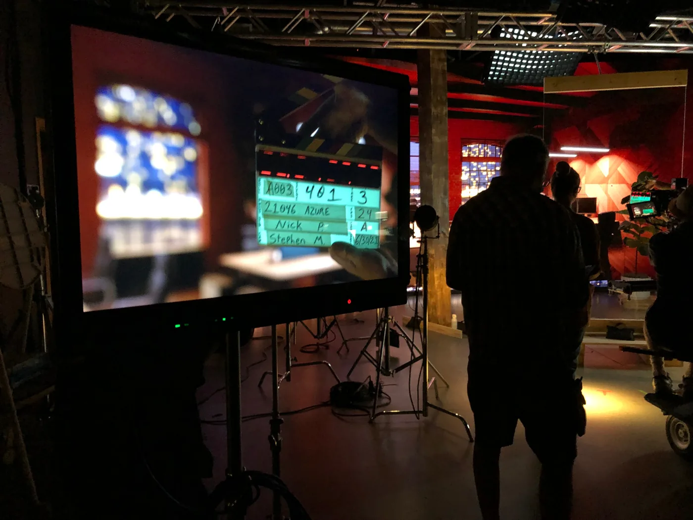 Behind the scenes production setup